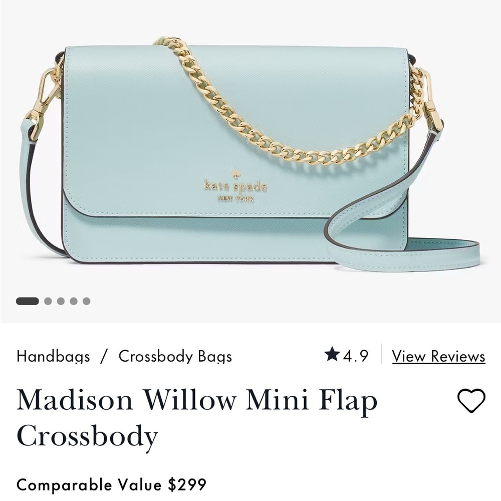 Kate Spade Madison Willow mini flap cross body in Tiffany Blue